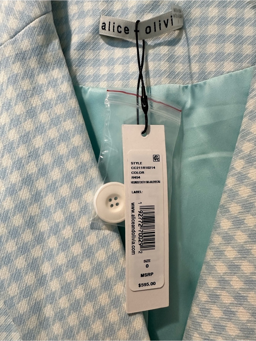 Alice + Olivia "Justin" longline blazer the houndstooth print - Picture 14 of 16